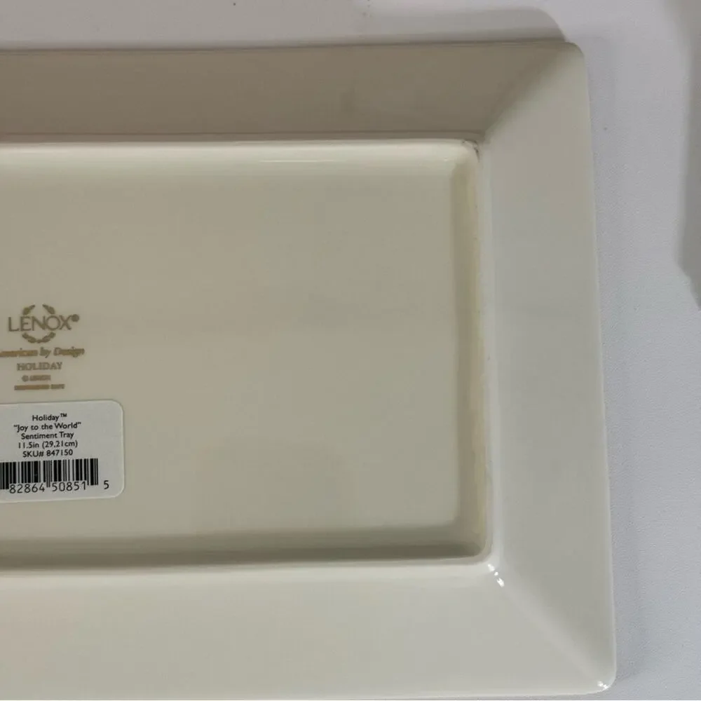 NIB Lenox‎ Holiday Joy To The World Rectangular Sentiment Tray 11